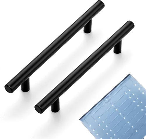 Vista 9 de Ravinte - Tiradores para gabinetes de 5 pulgadas de acero inoxidable en color negro mate para cajones de cocina o armarios; paquete de 10