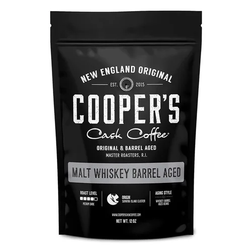 Vista 14 de Café envejecido en barril de whisky bourbon – tostado medio oscuro – Grano entero, granos colombianos envejecidos en barriles de whisky bourbon