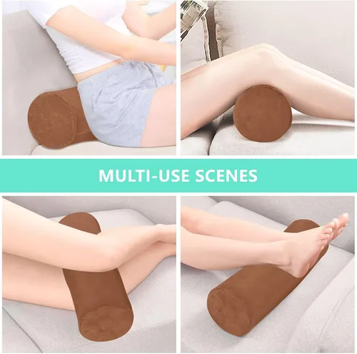 Vista 7 de Almohada de yoga Almohada de espuma viscoelástica para el cuello, almohada redonda para niños, almohada cilíndrica de espuma para soporte
