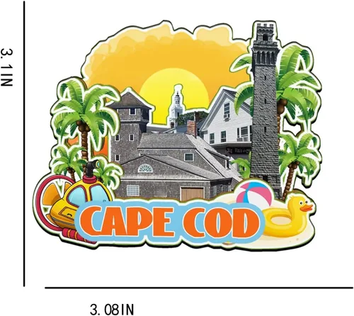 Vista 3 de Cape Cod Massachusette USA - Imán para nevera de madera 3D, monumentos de viaje, coleccionables, recuerdos, decoración hecha a mano -2751
