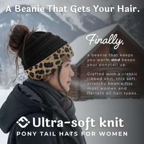 Vista 151 de Funky Junque - Gorro para mujer con ranura para cola de caballo