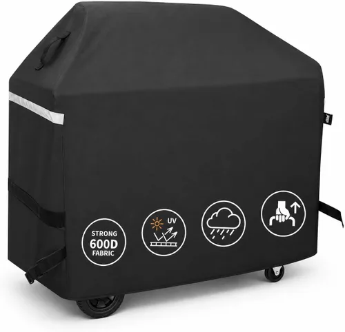Vista 8 de Hisencn Cubierta para parrilla de barbacoa de 55 pulgadas, resistente al agua, para parrilla de gas de 3 a 4 quemadores, para Weber, Charbroil