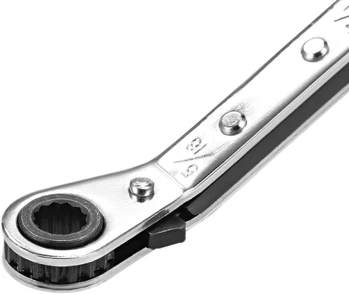 Vista 5 de uxcell Llave de trinquete reversible, extremo de caja doble de 1/4 pulgadas x 5/16 pulgadas, Cr-V