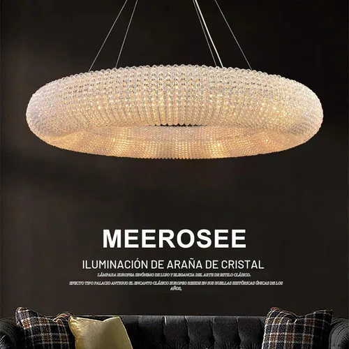 Vista 3 de Candelabros de cristal, lámparas de techo modernas, lámparas colgantes, anillo de orbe, lámpara contemporánea, ajustable, cable de acero inoxidable