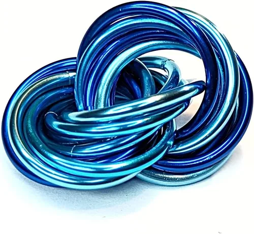 Vista 7 de Bola Fidget Möbii (MultiColor): Herramienta de juguete silenciosa para aliviar el estrés, ansiedad y estimular el ADHD para el hogar, viajes Cromo