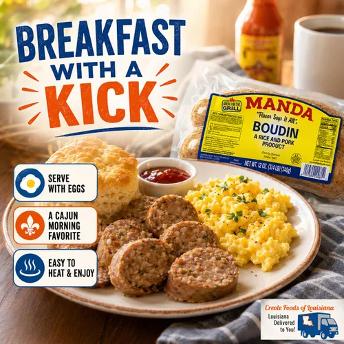 Vista 4 de Kit de muestra Boudin: explora los auténticos sabores de Louisiana con Best Stop, Cajun Original, Poches y Manda Boudin todo en un paquete de Creole