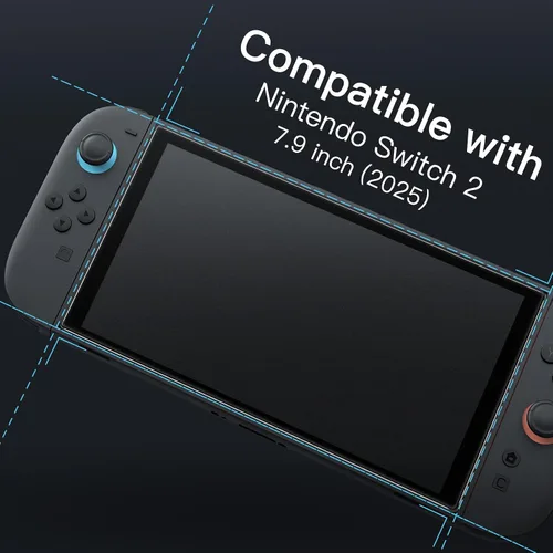 Vista 2 de JETech Protector de pantalla mate para Nintendo Switch 2 2025, película de vidrio templado antirreflejos 9H con herramienta de fácil instalación