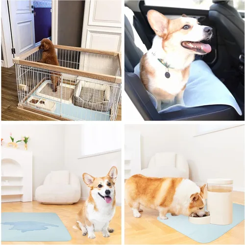 Vista 9 de Avont Almohadillas lavables para orina para perros, paquete de 2 almohadillas reutilizables impermeables para cachorros de mascotas, 34 x 36