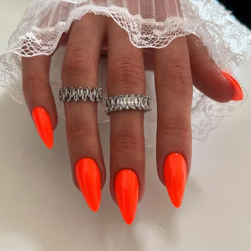 Vista 25 de Uñas postizas a presión color rosa bebé con forma de almendra, 48 piezas, uñas postizas gruesas neutras para mujeres, uñas de almendra medianas a