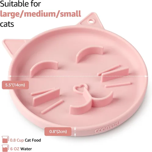 Vista 3 de Coomazy Alimentador lento del rompecabezas del animal doméstico del silicón Rosa