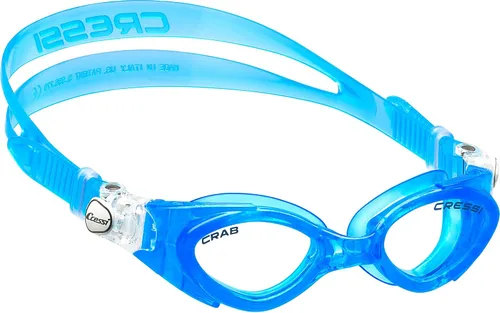 Vista 2 de Cressi Gafas de natación de silicona para niños de 3, 4, 5, 6, 7 CRAB fabricado en Italia por calidad desde 1946 Azul Translucent