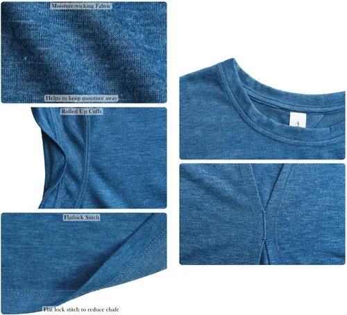 Vista 6 de icyzone - Camisetas de entrenamiento con espalda abierta, para yoga