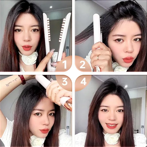 Vista 5 de Hair Straighter, Hair Straightening Comb and Hair Curler 2 in 1, Hair Straightener with Teeth and Compact Design for Natural Styling and Traveling