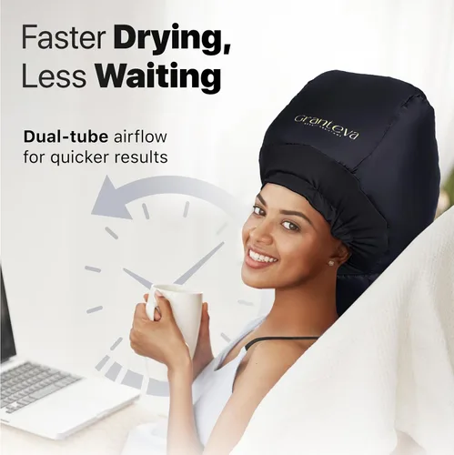 Vista 7 de Gorro de pelo de acondicionamiento profundo, accesorio de secadora con capucha para aceite caliente, máscaras y tratamientos de proteínas, tapa