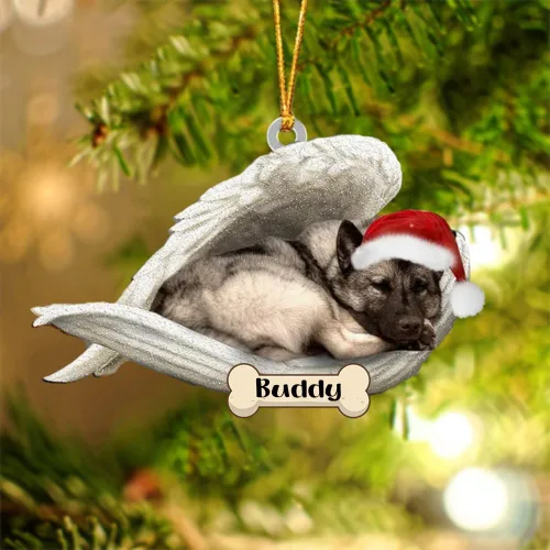 Vista 28 de Afghan Hounds - Adorno de Navidad con alas de ángel durmiente, recuerdo personalizado para perros 2024, adorno de forma acrílica, regalos