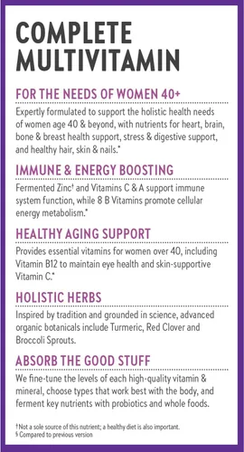 Vista 8 de Comprimidos multivitamínicos para mujeres de 40 años en adelante New Chapter, una al día, ANC-204, 1, 1