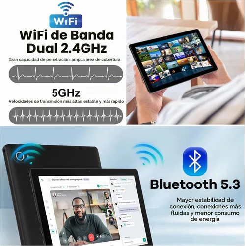 Vista 5 de Tablet Android de 10.1 pulgadas, 4G LTE Dual SIM, 24 GB de RAM, 256 GB de almacenamiento, soporta extensión de 1 TB, pantalla táctil IPS, cámara