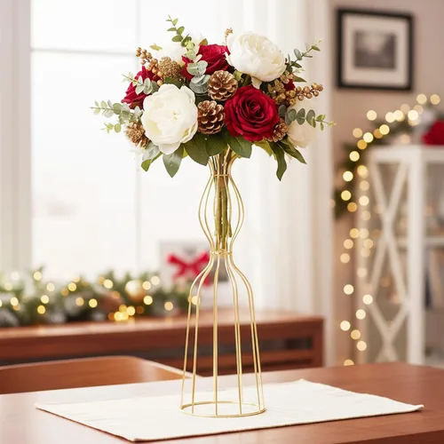Vista 6 de Soportes de exhibición para centros de mesa de boda, 2 piezas de jarrones de flores de 23.6 pulgadas de alto, jarrones de soporte para arreglos