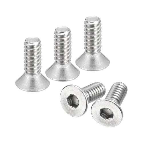Vista 15 de uxcell tornillos de cabeza avellanada plana #8-32x1/2, 25 piezas de tornillos de cabeza plana con llave hexagonal de acero inoxidable 304, rosca