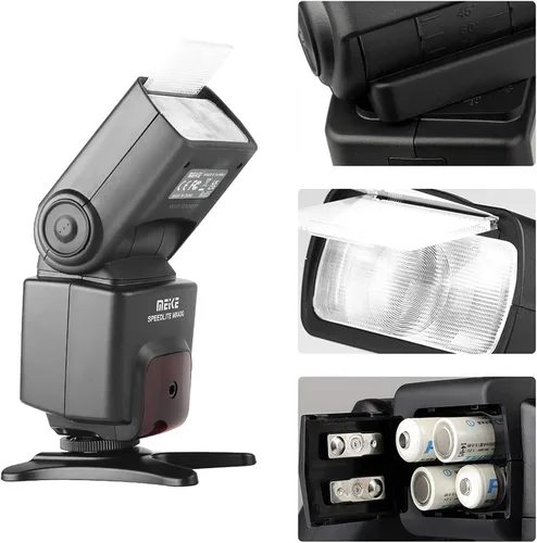 Vista 2 de Meike MK430N TTL Flash de cámara Speedlite con pantalla LCD compatible con cámaras Nikon D7100 D5300 D5200 D3500 D3100 D600 D800 D3200 D90 D80 D300