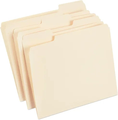 Vista 13 de Staples Carpetas de archivos de colores, tamaño carta, diseño de pestaña superior de 3 pestañas, papel duradero de 10.5 puntos, paquete de 100