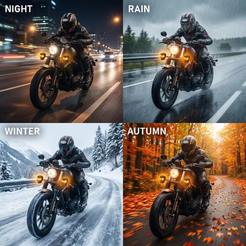 Vista 7 de Luz indicadora de giro LED para motocicleta, cabeza de cráneo con tornillo de 10 mm, color ámbar (negra)