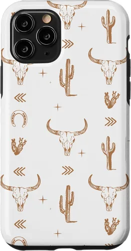 Vista 29 de Funda rústica elegante con diseño de calavera de toro sureño para iPhone 16
