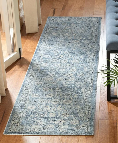 Vista 14 de SAFAVIEH Colección Charleston Alfombra de Acento - 2 pies x 5 pies, Gris & Gris Oscuro, Diseño Oriental con Efecto Desgastado, No Desprende Pelusa
