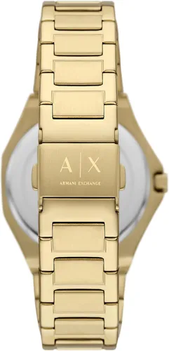 Vista 3 de AX Armani Exchange Reloj para mujer, reloj octogonal de tres manecillas para mujer con correa de acero inoxidable o silicona