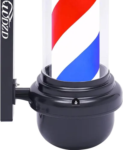 Vista 5 de Luz de poste de barbero de 27 pulgadas rojo blanco y azul