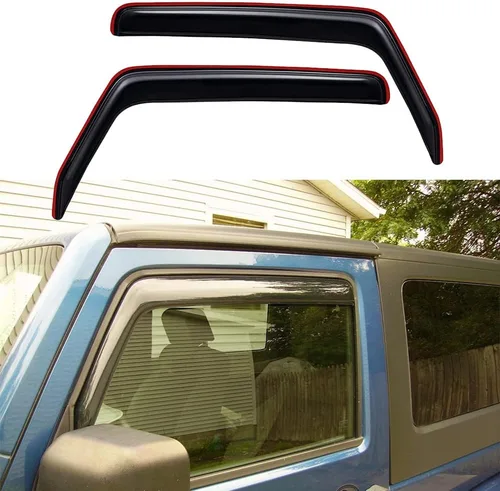 Vista 13 de Deflector de ventilación para visera lateral, montaje exterior, cinta inastillable, protección solar y lluvia, apto para Jeep Grand Cherokee