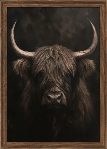 Vista 203 de MUDECOR Lienzo enmarcado prémium para pared, pinos nevados en bosque de invierno, ilustraciones modernas, arte contemporáneo, escénico, divertido
