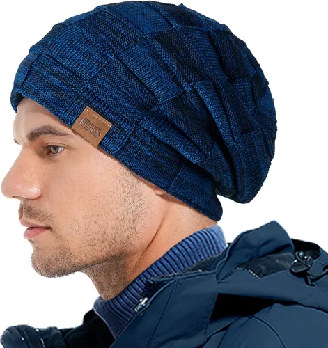 Vista 5 de REDESS Gorro para hombre y mujer gorro de invierno cálido gorro de punto holgado grueso
