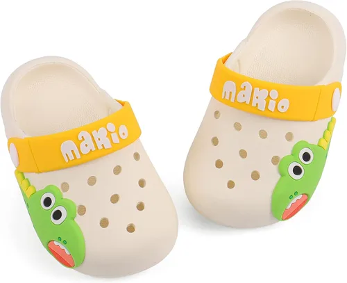 Vista 4 de KAKU NANU Kids Slides Toddler Boys Girls Cute Cartoon Sandals Summer Garden Beach Pool Slip On Slides for Indoor Outdoor