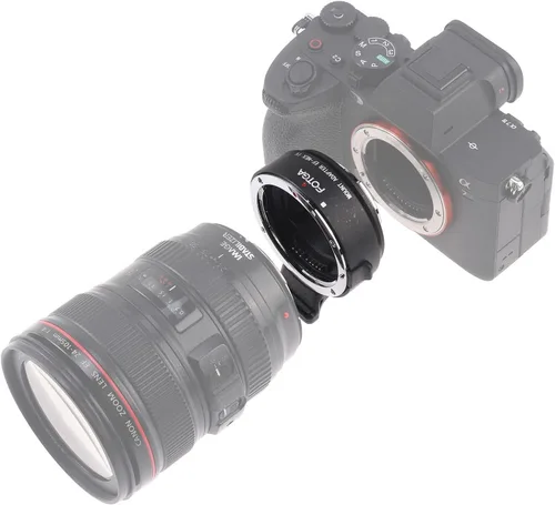 Vista 6 de FocusFoto Anillo adaptador de enfoque automático electrónico de marco completo para lente Canon EOS EF EF-S compatible con Sony E Mount NEX-7 6 5 A7