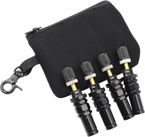 Vista 2 de Desinfladores de neumáticos, juego de 4 piezas ajustables con parada automática, 10-30 PSI, herramienta para reducir la presión del aire, accesorios