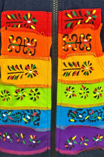 Vista 40 de Agan Traders Chaquetas bohemias con cremallera para mujer, con parches de teñido anudado, sudaderas ligeras con capucha para mujer 2025