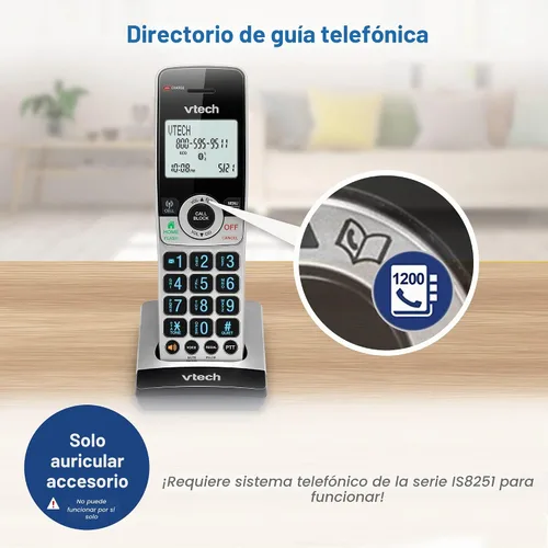Vista 11 de VTech IS8201 Auricular Adicional para la Serie de Teléfonos Inalámbricos de Grado Comercial IS8251, Perfecto para Oficina en Casa, Bloqueo