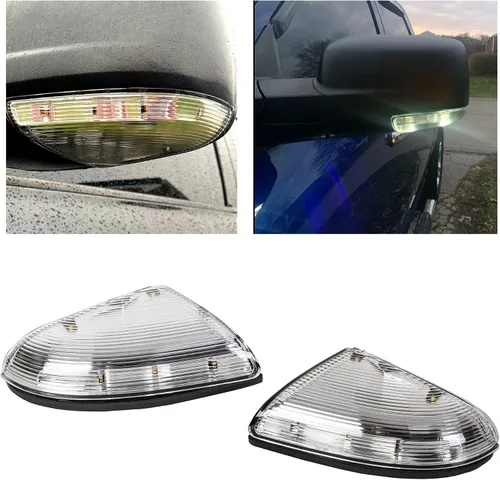 Vista 9 de ECOTRIC Luz de Charco de Señal de Giro del Espejo Izquierdo Compatible con Dodge Ram 1500 2009-2013 y 2500 2010-2013 LH Cubierta de Carcasa