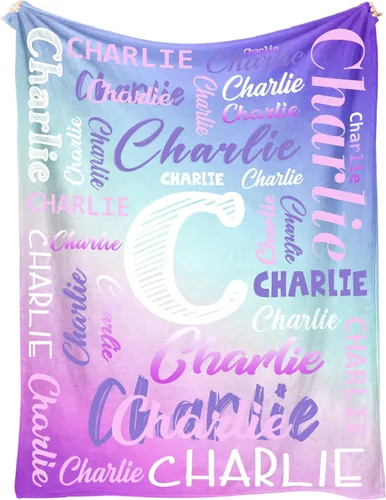 Vista 8 de Manta de nombre personalizada para adultos y niños, manta de nombre personalizada – 9 colores, 7 tamaños, manta de franela gruesa, manta de nombre