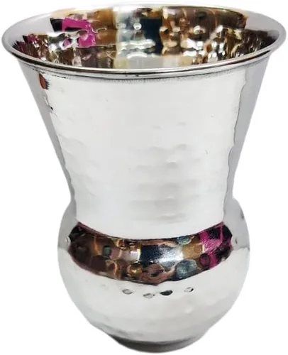 Vista 5 de Bona fide - Juego de 2 vasos de acero martillado para servir agua de 13.5 fl oz, juego de vasos, taza para beber