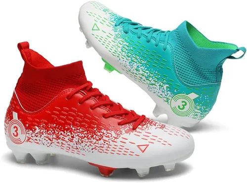 Vista 2 de Men's Cleats Firm Ground Soccer Shoes Athletic Lightweight Running Outdoor Turf Comfortable Training Football Shoes