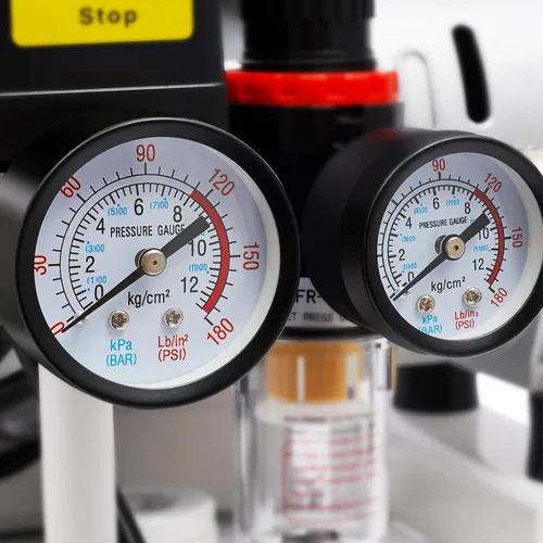 Vista 8 de Compresor de aire dental portátil 40L/10.57gal, 110V 750W/1Hp Compresor de aire médico, 8Bar/115PSI Bomba silenciosa sin aceite, potente bomba