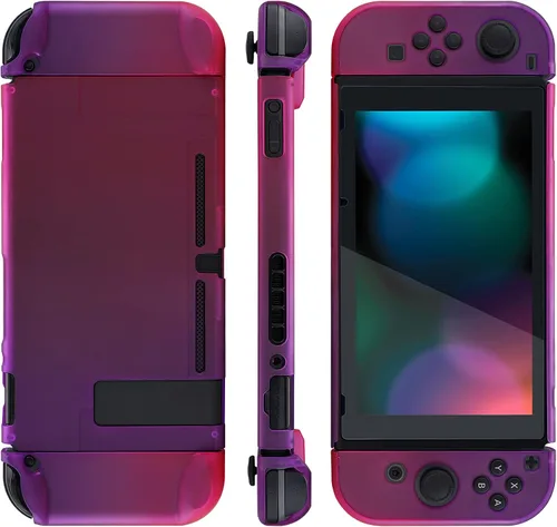 Vista 4 de eXtremeRate PlayVital - Cubierta trasera para consola Nintendo Switch, protector de control de mano rígido para Joycon, funda protectora acoplable