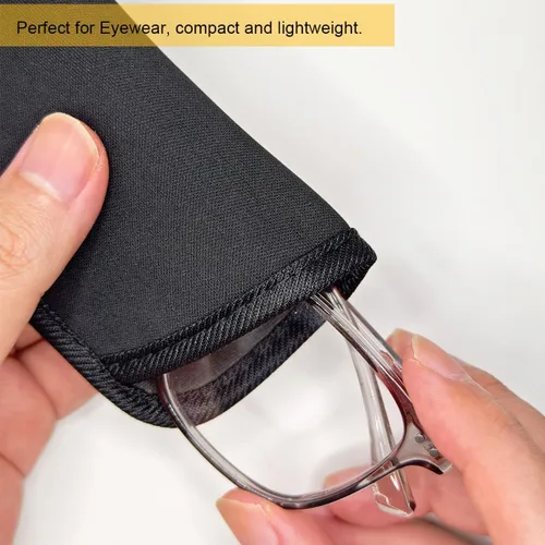 Vista 6 de Paquete de 6 bolsas para lentes de sol, suaves, delgadas, para gafas, funda negra para gafas