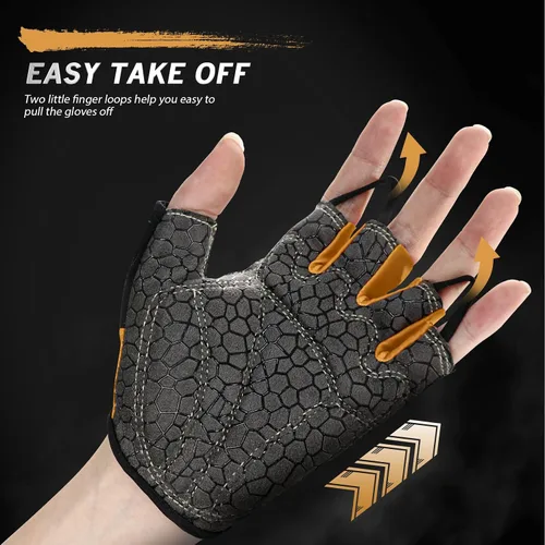 Vista 3 de Guantes de ciclismo, guantes de ciclismo, guantes de bicicleta para hombres y mujeres, con almohadilla antideslizante que absorbe los golpes