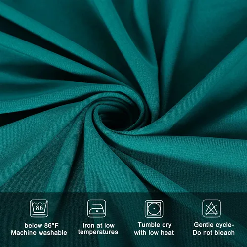 Vista 4 de 10 fundas para sillas de color verde azulado para fiestas, lavables, extraíbles, universales, elásticas, de elastano, para sillas de comedor, bodas