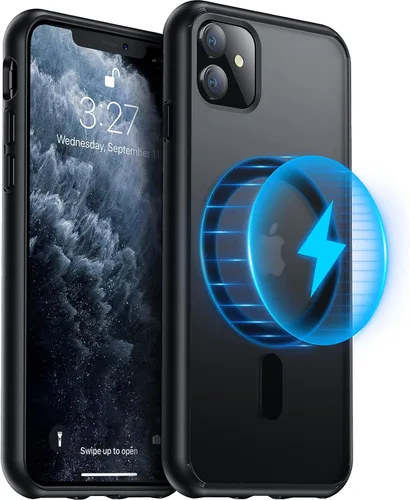 Vista 13 de Meifigno Funda magnética para iPhone 11, [protección de grado militar y compatible con Magsafe], policarbonato mate translúcido con teclas