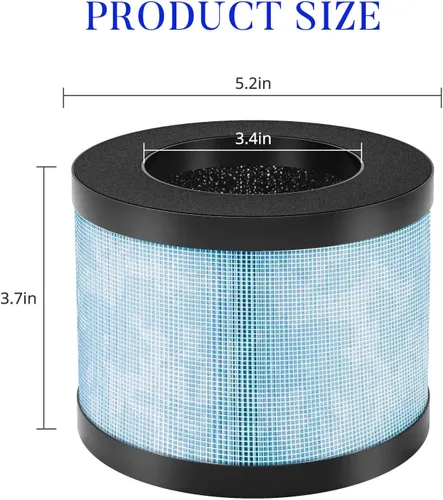 Vista 2 de HIFROM Paquete de 1 filtro de repuesto MK01, MK06 H13 True HEPA compatible con Aroeve MK01 MK06 MG01JH, Kloudi DH-JH01, Intelabe EPI080 EP1080