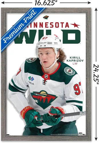 Vista 3 de Trends International NHL Minnesota Wild - Póster de pared de la serie 23 de Kirill Kaprizov, 22.4 pulgadas de largo x 14.7 pulgadas, versión